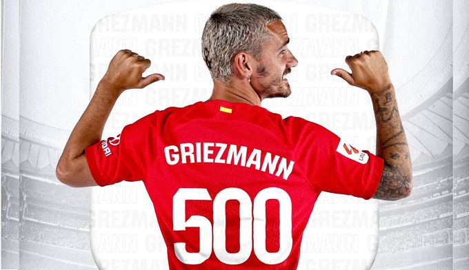 Griezmann sẽ cán mốc 500 lần ra sân ở La Liga trong trận derby Madrid.